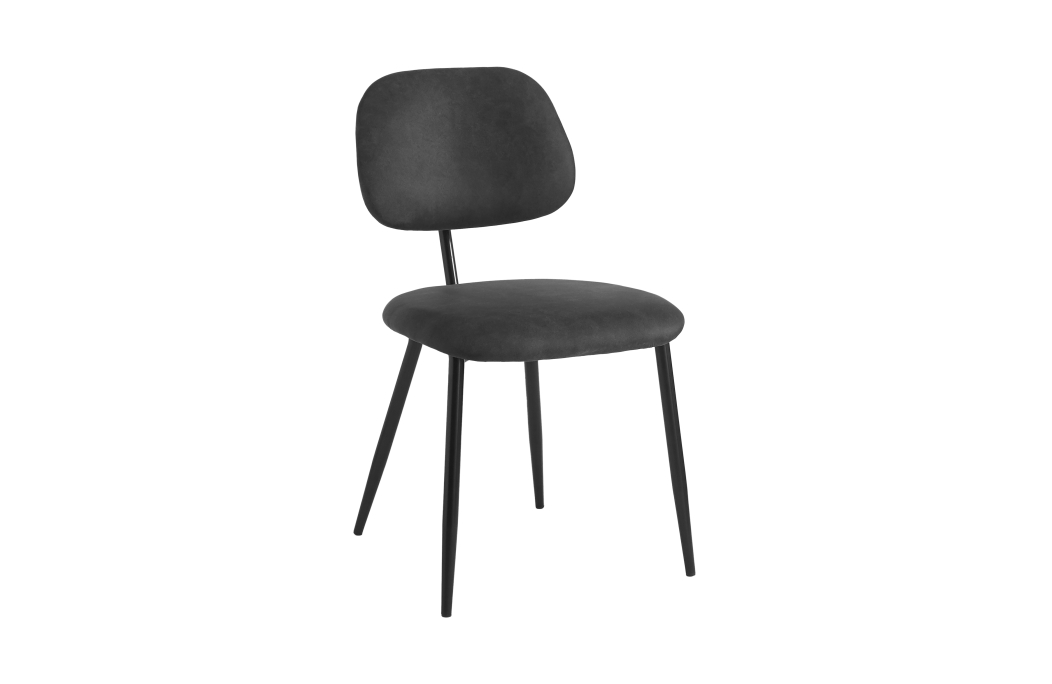 PAYTON - Lot de 6 chaises vintage en tissu et pieds métal