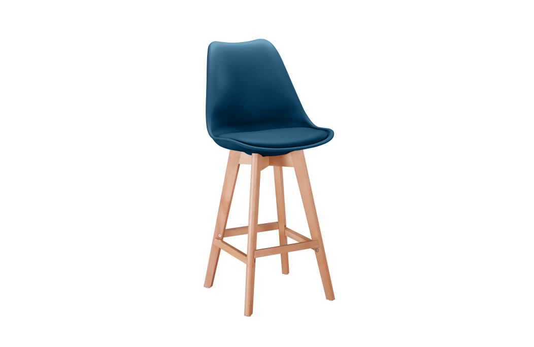 Lot de 6 tabourets de bar scandinave ANDREA avec pieds bois