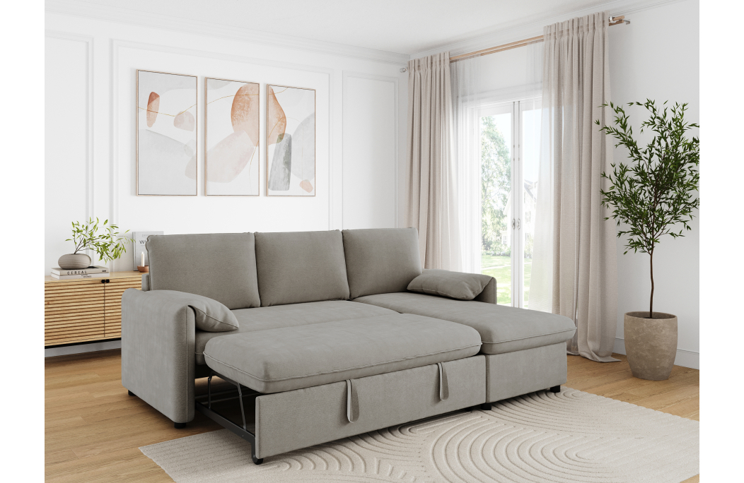 Canapé d'angle réversible MARTIN convertible en tissu