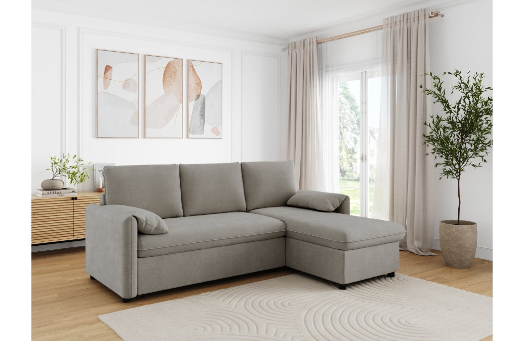 Canapé d'angle réversible MARTIN convertible en tissu