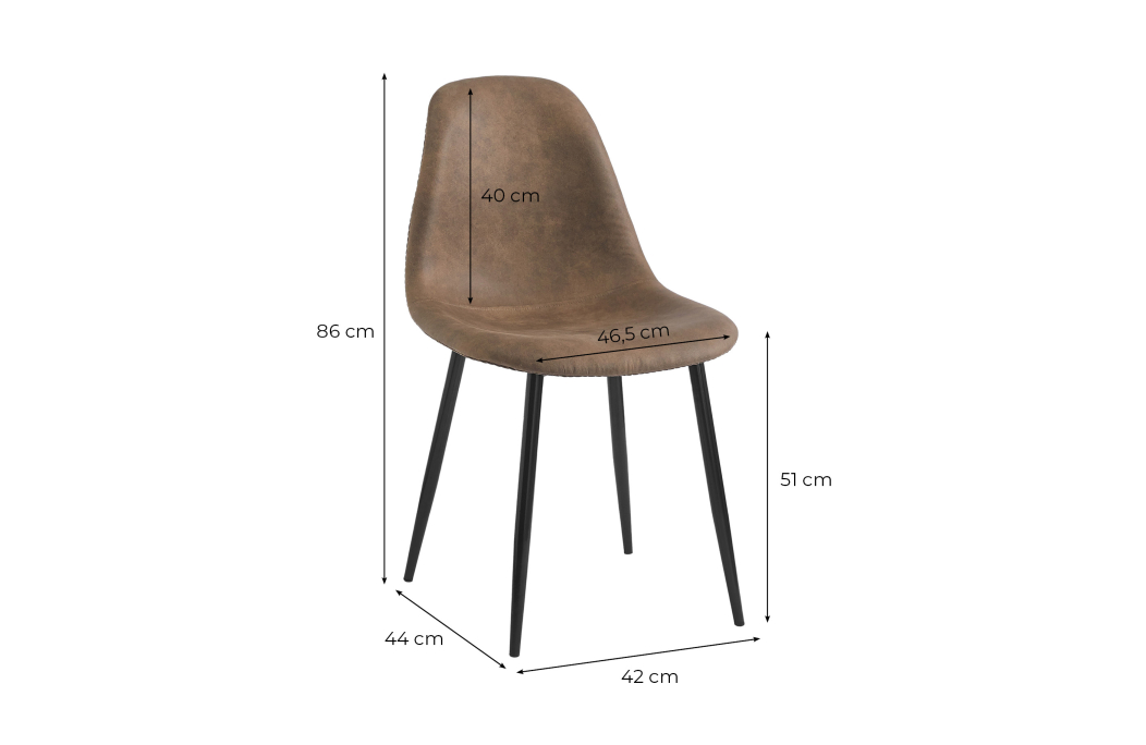 Lot de 4 chaises vintage KEY en tissu