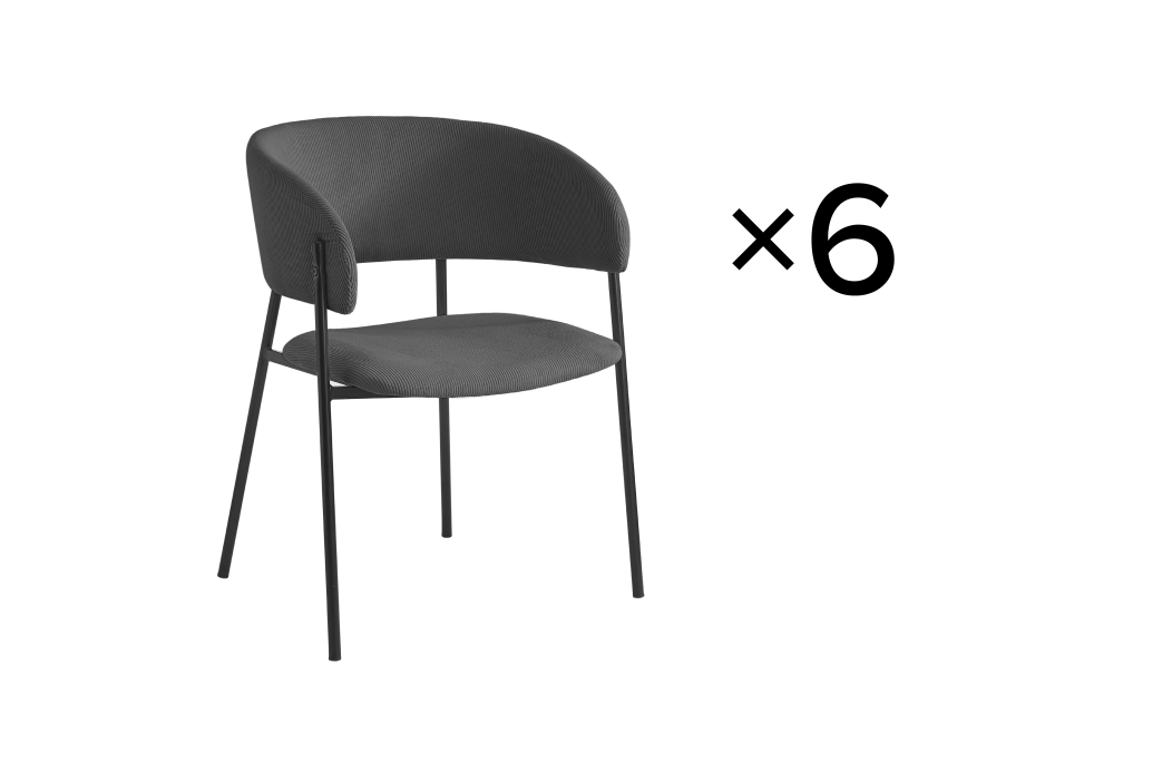 Lot de 6 chaises BOLD en velours côtelé