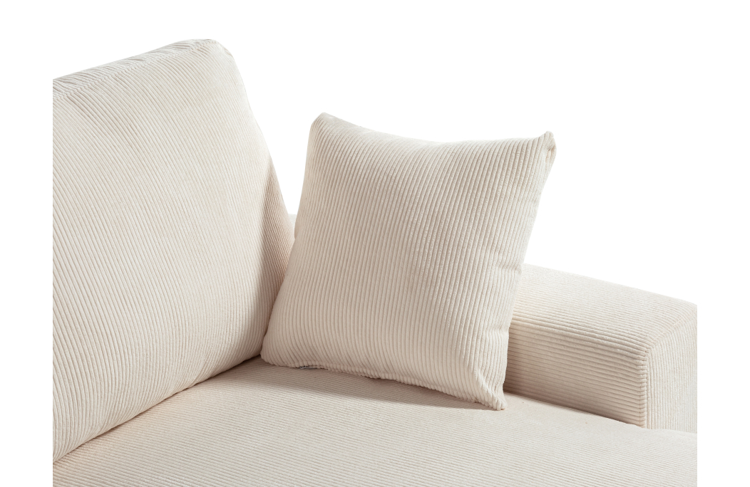 Canapé d'angle MARIA SCANDINAVE réversible convertible avec coffre en velours côtelé