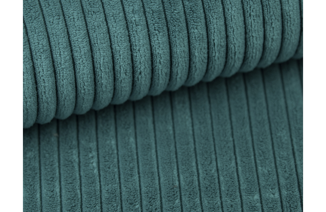 Canapé KOMECO d'angle reversible convertible avec coffre et têtières réglables en velours côtelé