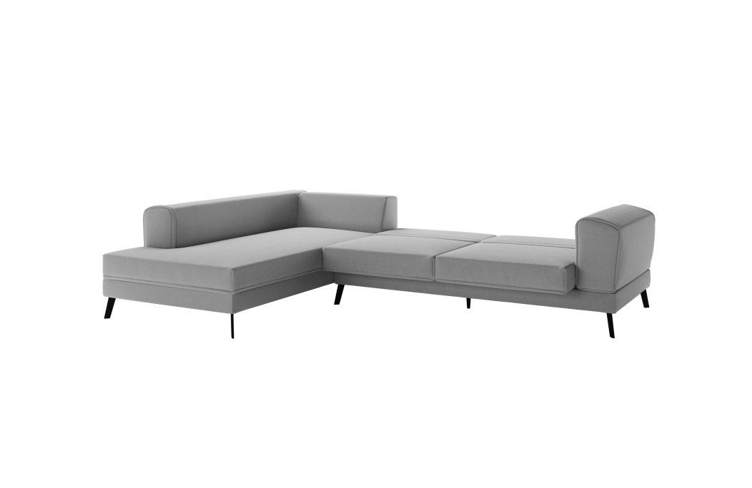 Canapé d'angle INDIA convertible 2 coffres en tissu