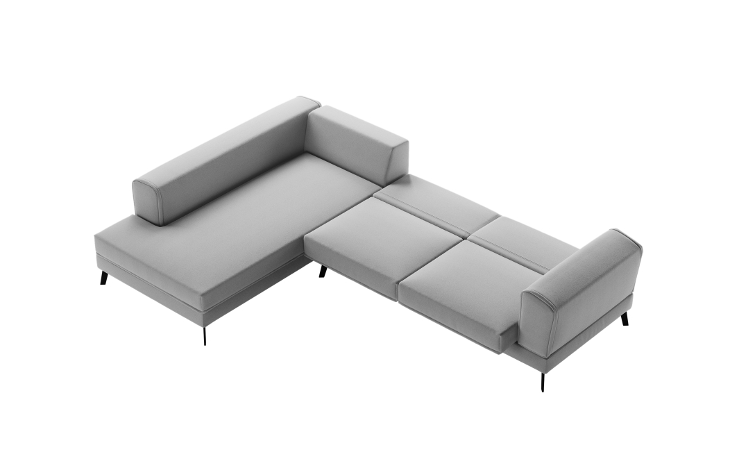 Canapé d'angle INDIA convertible 2 coffres en tissu