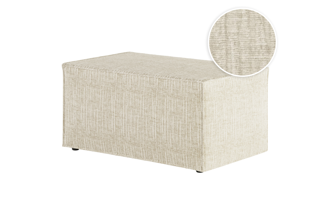 CLARISSE - Pouf en tissu texturé 3D