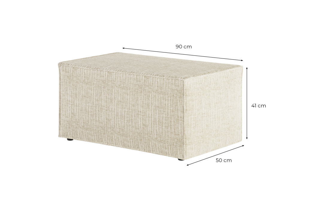 CLARISSE - Pouf en tissu texturé 3D