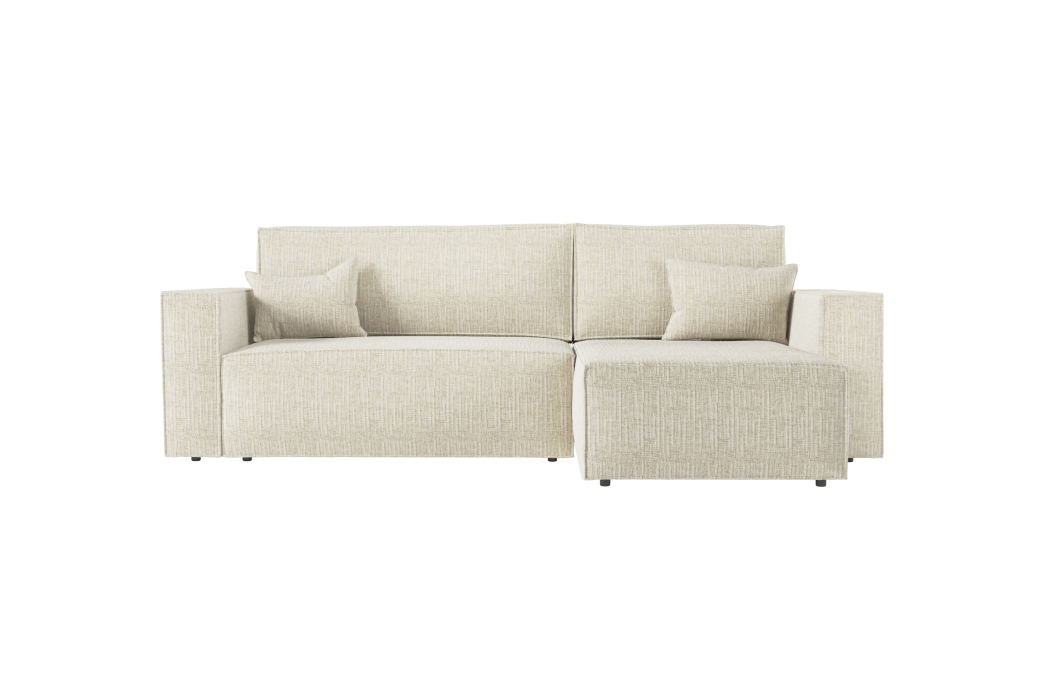 CLARISSE - Canapé d'angle convertible réversible avec coffre en tissu texturé 3D