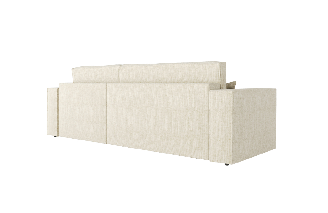 CLARISSE - Canapé d'angle convertible réversible avec coffre en tissu texturé 3D