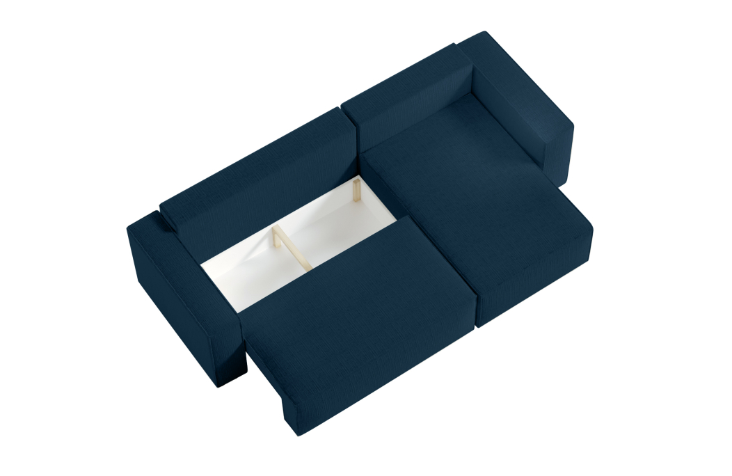 PACK CLARISSE - Canapé d'angle convertible réversible avec pouf en tissu texturé 3D