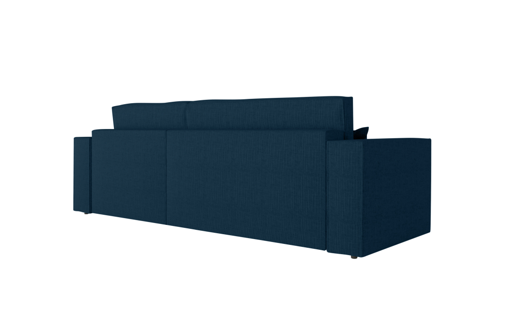 PACK CLARISSE - Canapé d'angle convertible réversible avec pouf en tissu texturé 3D