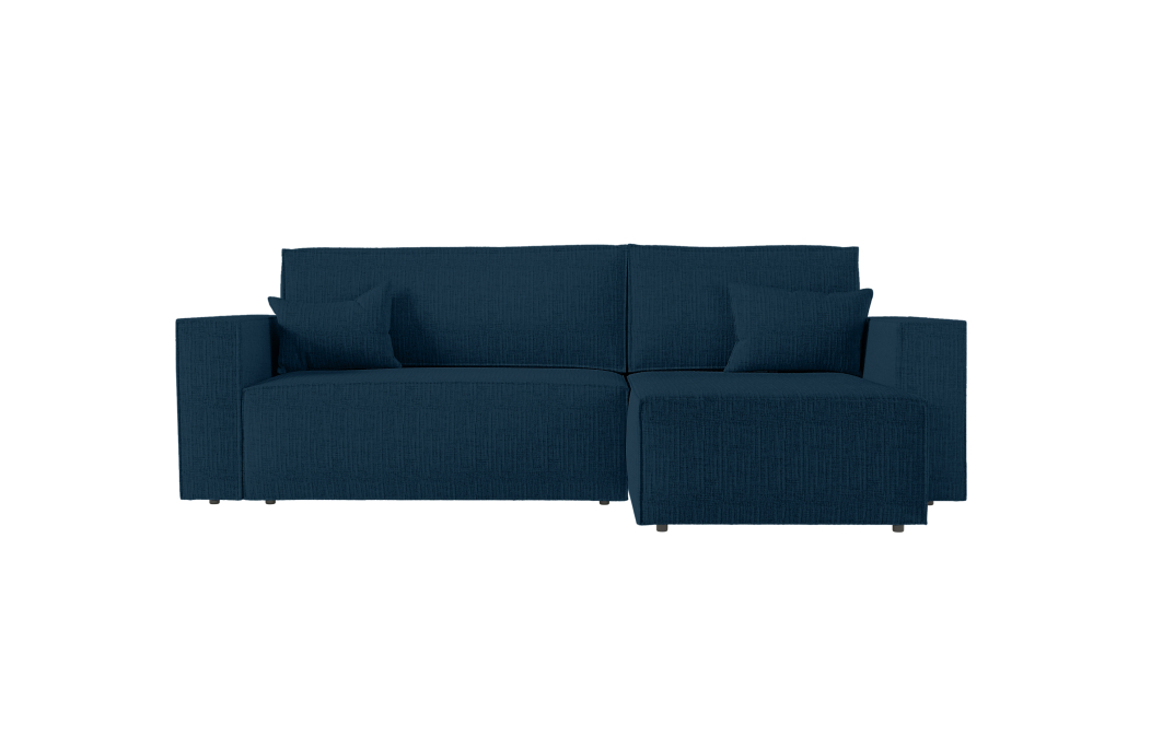 PACK CLARISSE - Canapé d'angle convertible réversible avec pouf en tissu texturé 3D