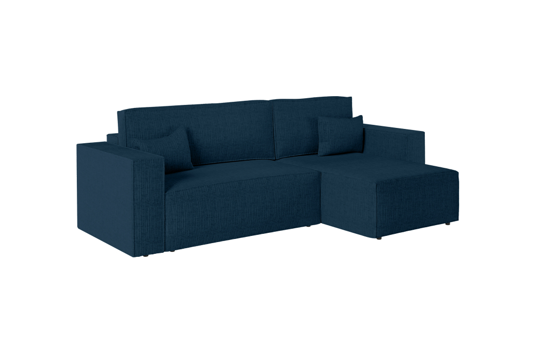 PACK CLARISSE - Canapé d'angle convertible réversible avec pouf en tissu texturé 3D