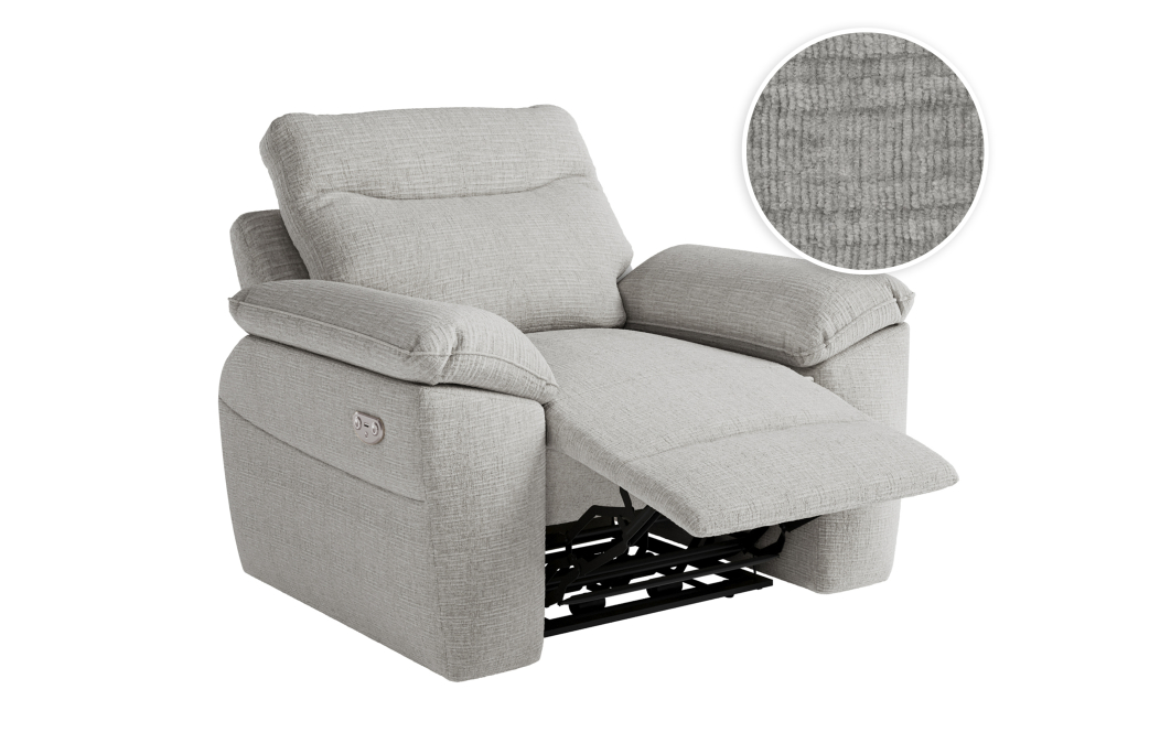 Fauteuil de relaxation électrique ROSS en tissu texturé 3D