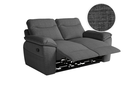 Canapé de relaxation manuel ROSS 2 places en tissu texturé 3D