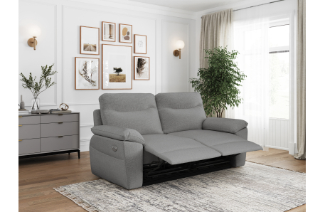 Canapé de relaxation électrique ROSS 3 places en tissu