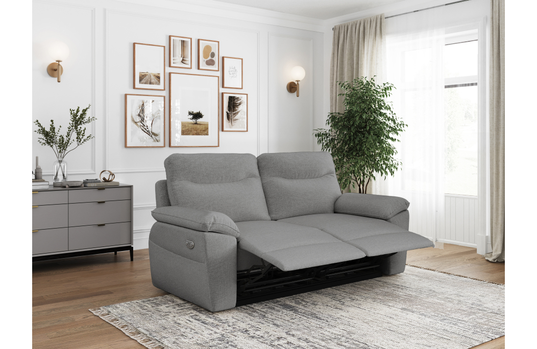 Canapé de relaxation électrique ROSS 3 places en tissu