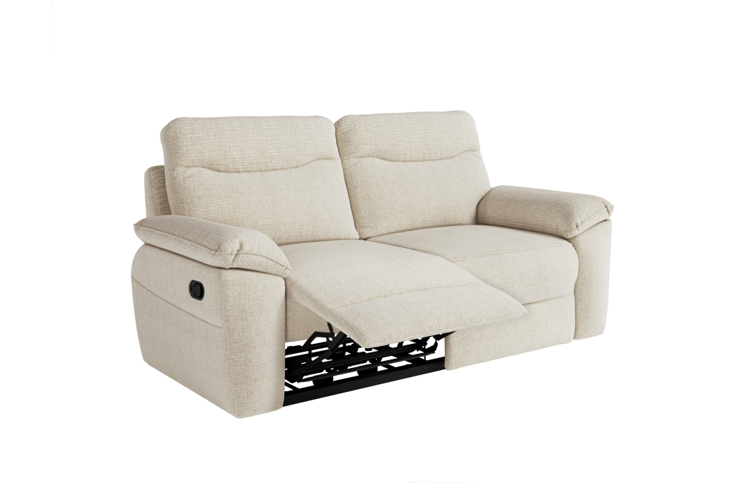 Canapé de relaxation manuel ROSS 3 places en tissu texturé 3D