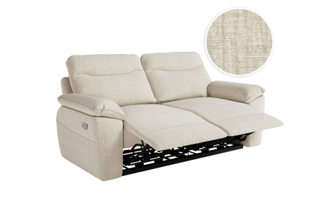 Canapé de relaxation électrique ROSS 3 places en tissu texturé 3D