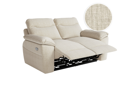 ROSS - Canapé de relaxation électrique 2 places en tissu texturé 3D