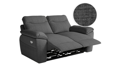 ROSS - Canapé de relaxation électrique 2 places en tissu texturé 3D
