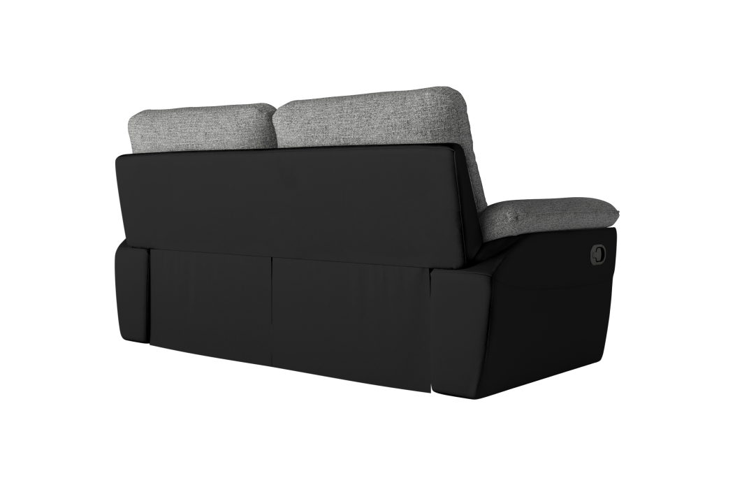 Canapé de relaxation manuel ROSS 3 places en tissu et simili