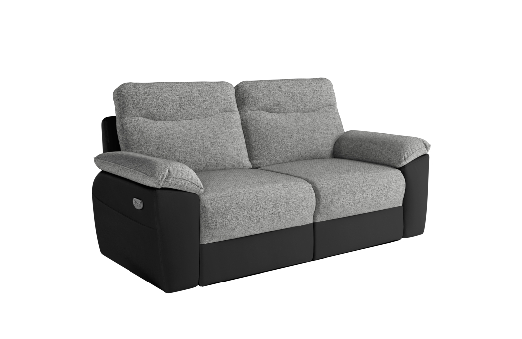 Canapé de relaxation électrique ROSS 3 places en tissu et simili