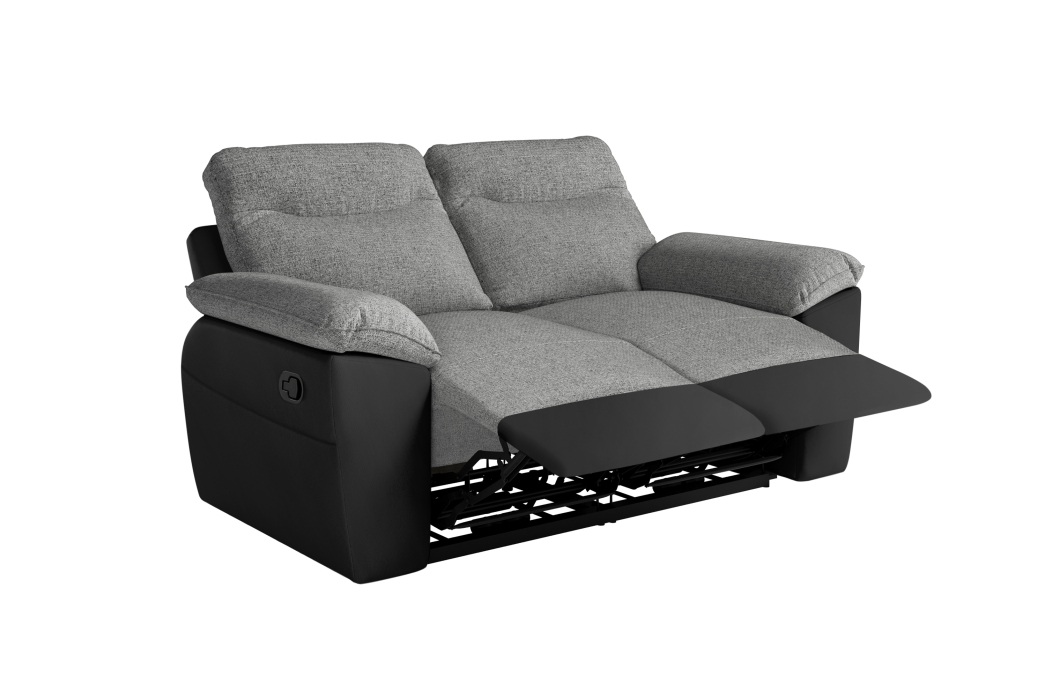 Canapé de relaxation manuel ROSS 2 places en tissu et simili