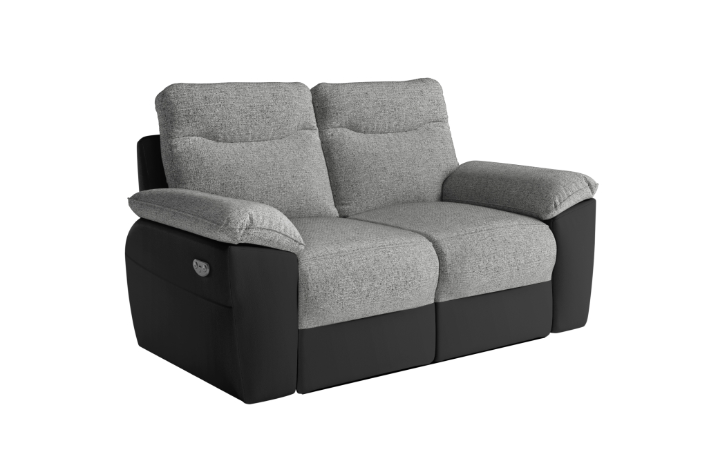 Canapé de relaxation électrique ROSS 2 places en tissu et simili