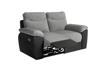 Canapé de relaxation électrique ROSS 2 places en tissu et simili