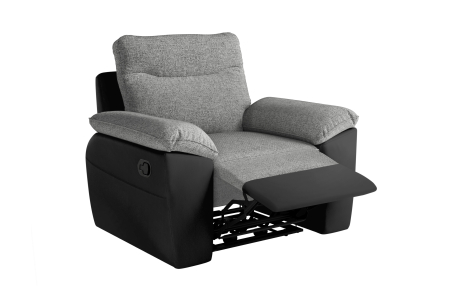 Fauteuil de relaxation manuel ROSS en tissu et simili
