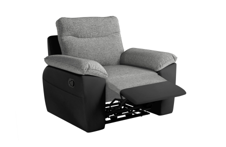 Fauteuil de relaxation manuel ROSS en tissu et simili