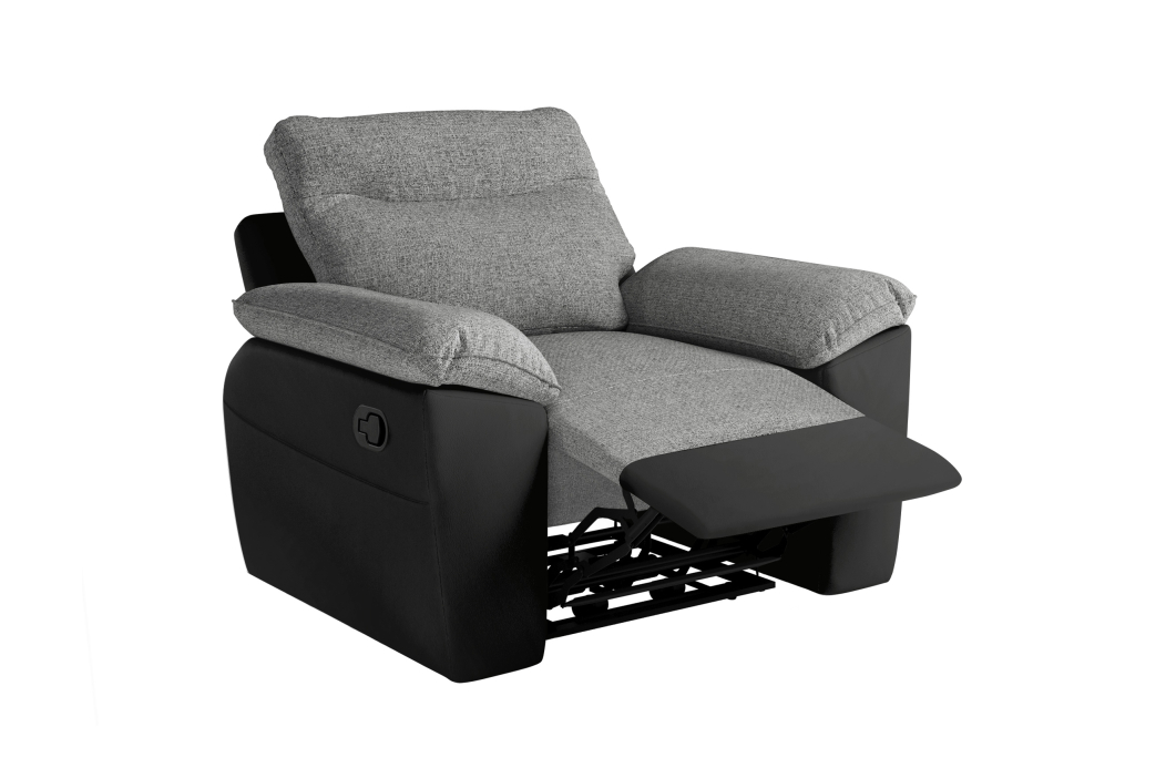 Fauteuil de relaxation manuel ROSS en tissu et simili