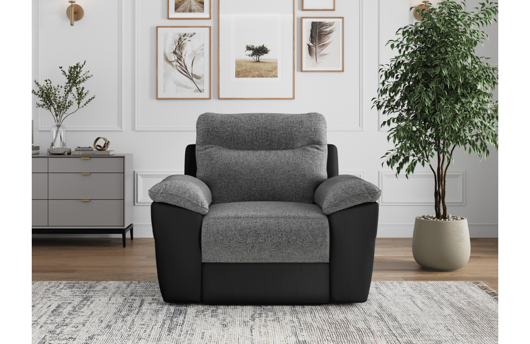 Fauteuil de relaxation manuel ROSS en tissu et simili