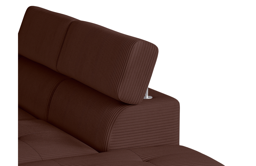 Canapé panoramique PAOLA convertible avec 2 coffres en velours côtelé