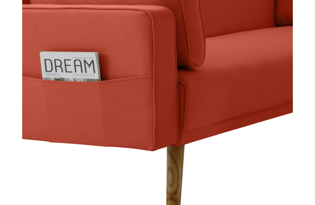 Canapé droit scandinave ELGA convertible 3 places en tissu
