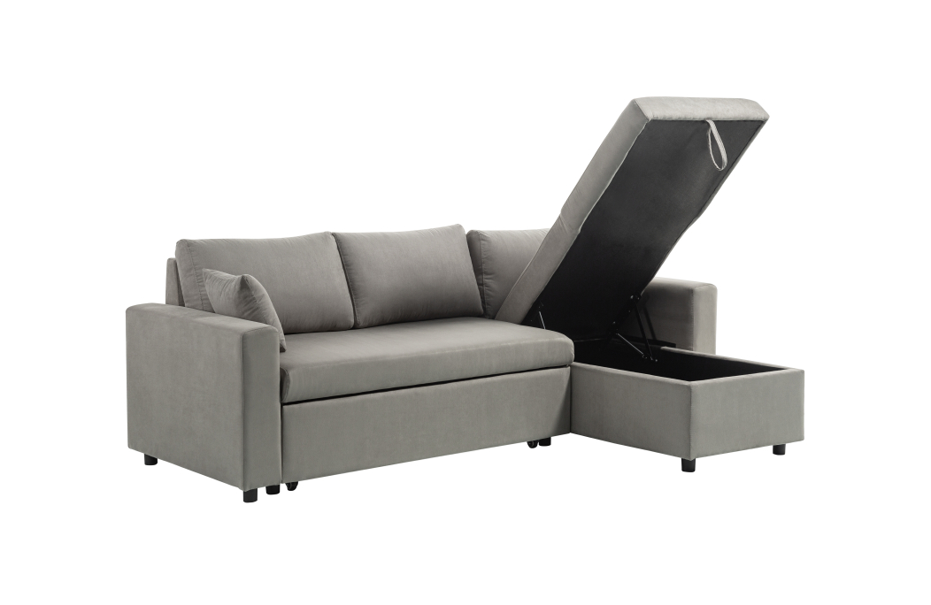Canapé d'Angle MARIA Réversible et Convertible avec Coffre en microfibre