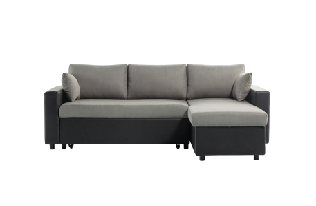 Canapé d'Angle MARIA Réversible et Convertible avec Coffre en simili et microfibre