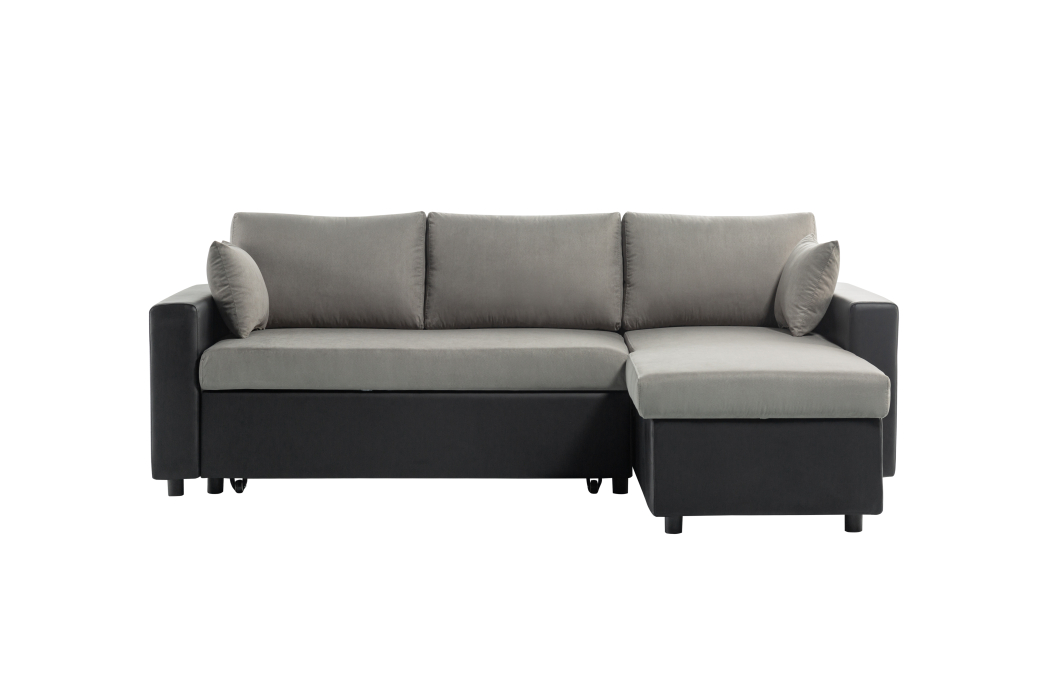 Canapé d'Angle MARIA Réversible et Convertible avec Coffre en simili et microfibre