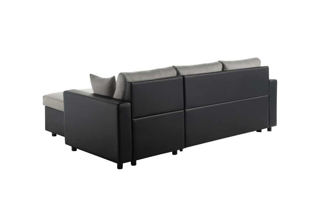 Canapé d'Angle MARIA Réversible et Convertible avec Coffre en simili et microfibre