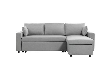 Canapé d'Angle MARIA Réversible et Convertible avec Coffre en tissu