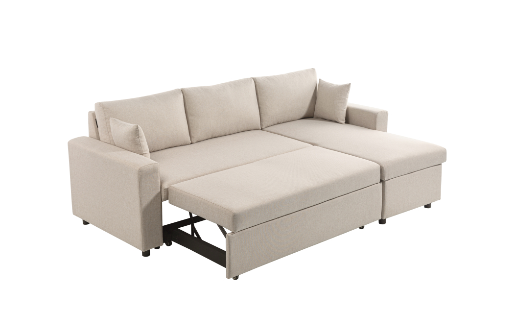 Canapé d'Angle MARIA Réversible et Convertible avec Coffre en tissu