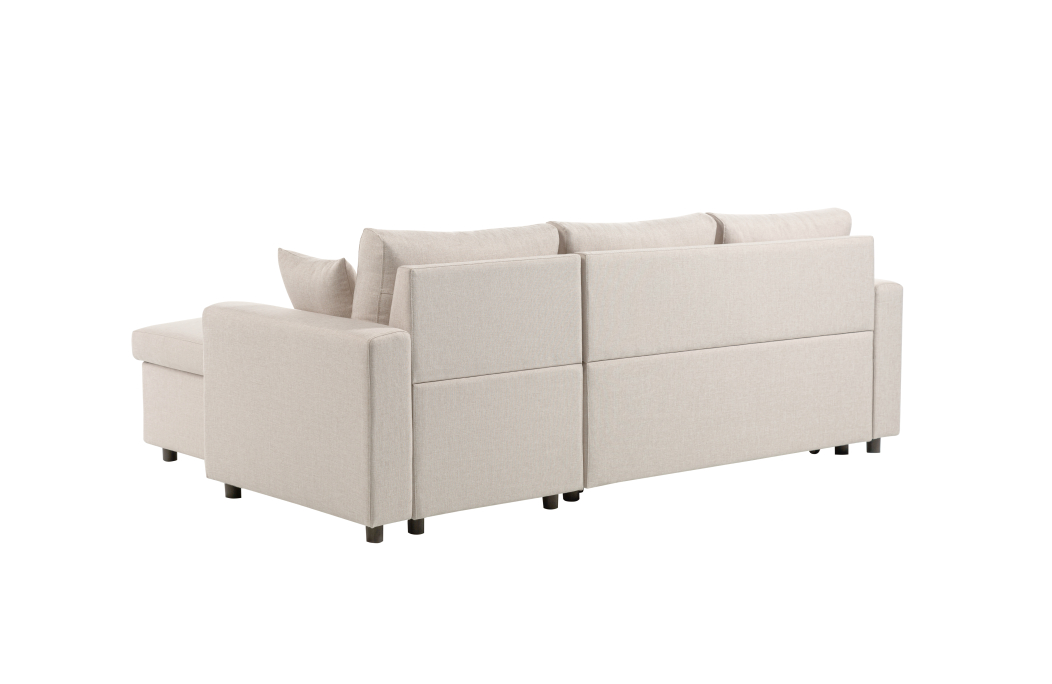 Canapé d'Angle MARIA Réversible et Convertible avec Coffre en tissu