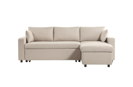 Canapé d'Angle MARIA Réversible et Convertible avec Coffre en tissu