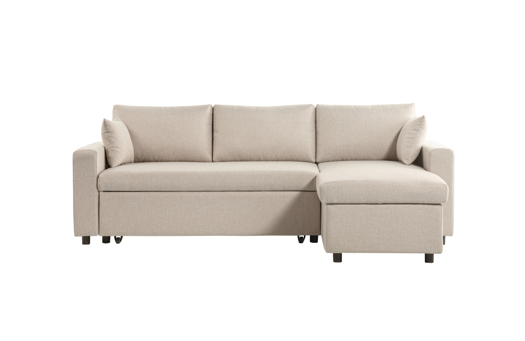 Canapé d'Angle MARIA Réversible et Convertible avec Coffre en tissu
