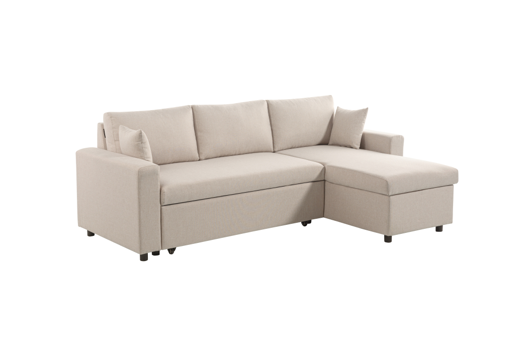 Canapé d'Angle MARIA Réversible et Convertible avec Coffre en tissu