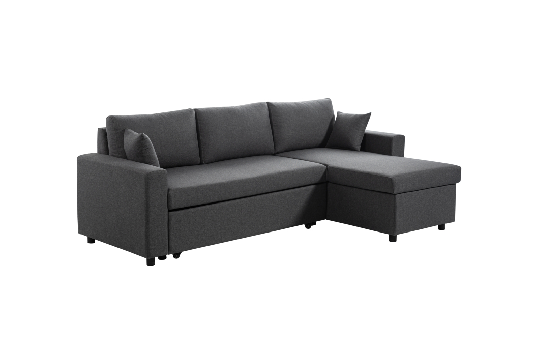 Canapé d'Angle MARIA Réversible et Convertible avec Coffre en tissu