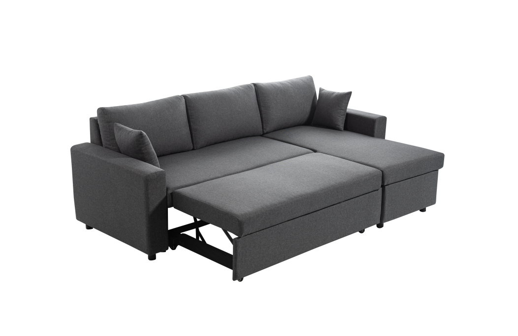 Canapé d'Angle MARIA Réversible et Convertible avec Coffre en tissu