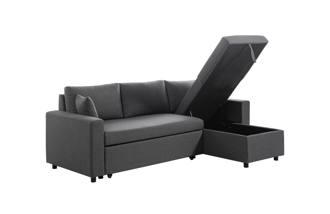 Canapé d'Angle MARIA Réversible et Convertible avec Coffre en tissu